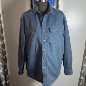 LL Bean Vintage Chamois Flannel Quilted Shacket SZ Medium